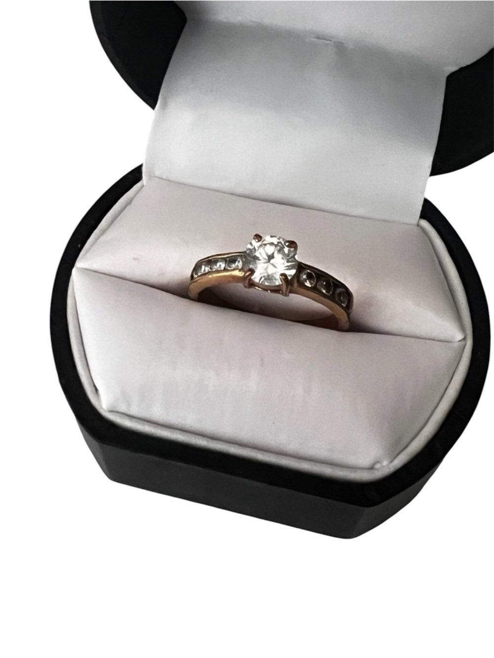 Vintage Inspired Solitaire Ring Size 7 | Gold Tone CZ Ring